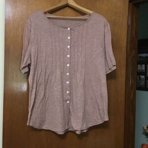 Women's Button-Up Top in Tan